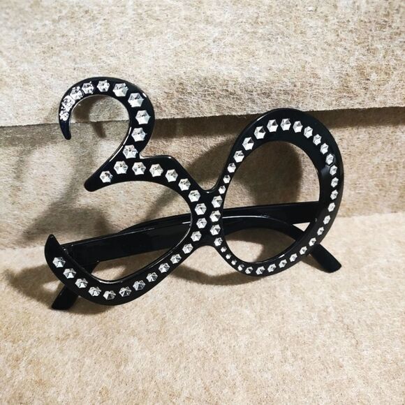 Black Rhinestone 30th Birthday 30th Anniversary Party Favor Eyeglasses - Picture 2 of 3